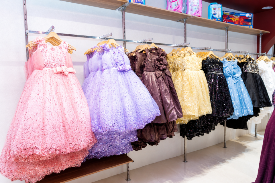 Kids' clothing and toys on display at Mimibooo, Madurai